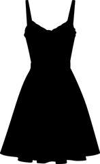 black and white dress isolated on white