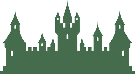 Obraz premium set of castle silhouette isolated on white background
