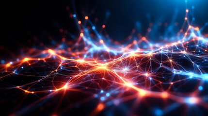 Obraz premium Ethereal Neural Network technology background