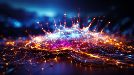 Obraz premium Ethereal Neural Network Technology 