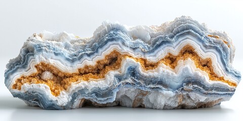 Fototapeta premium lace agate on white background