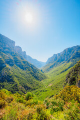 Naklejka premium Vikos Gorge view from village vikos, a gorge in the Pindus Mountains of northern Greece