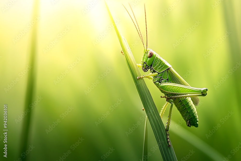 Canvas Prints grasshopper on a leaf