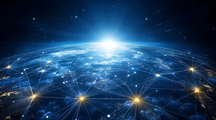 Naklejka premium Global Economy Connected Through Digital Networks