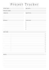 Creative a4 size Project Tracker Template Pages