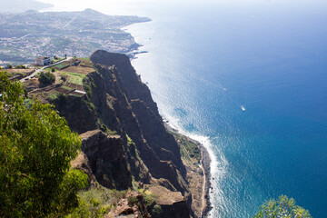 Fototapeta premium Beautiful view of the Cabo Girao cliffs and ocean on a summer day. Madeira. Portugal.