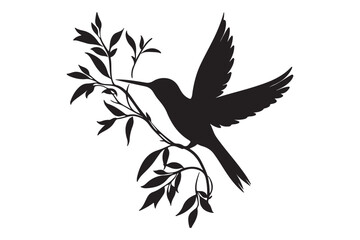 Hummingbird silhouette vector