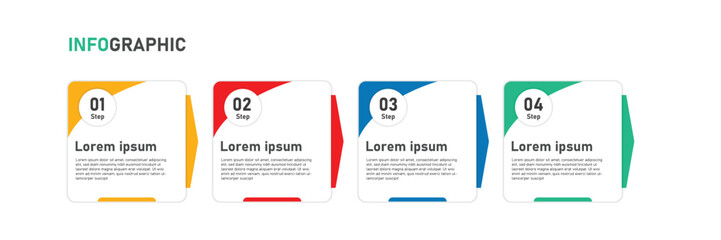 Colorful business infographics.4 steps, options. Vector infographic template for business, presentations.EPS