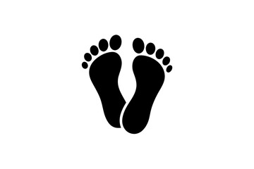 Human foot silhouette icon on a white background 
