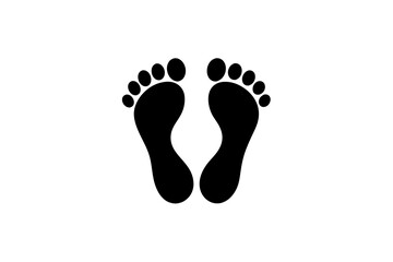 Human foot silhouette icon on a white background 