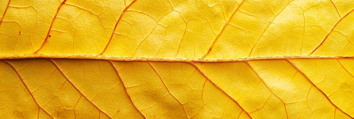 A close-up of a vibrant yellow leaf showcasing its intricate vein patterns.