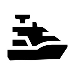 Luxury Yacht Solid Icon