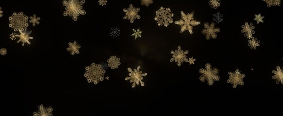 Snowflake Dance: Radiant 3D Illustration Showcasing Falling Christmas Snowflakes in Harmony