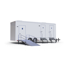 Restroom Trailer 3D Model Rendering Isolated