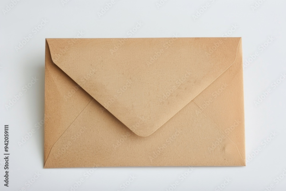 Poster a brown envelope sits on top of a white table, perfect for sending and receiving mail