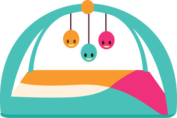 This colorful baby play mat encourages sensory exploration and motor skills development