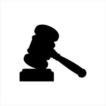 recommend clip art: Black judge hammer silhouette vector illustration design on white background.