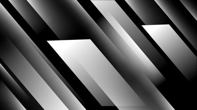 Animation abstract dark geometric concept on plain black background