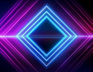 Fototapeta premium neon glowing geometric vibrant glowing geometric background