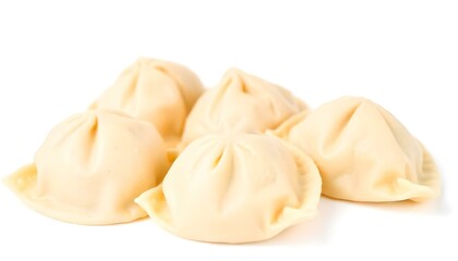 Pierogi Polish dumplings isolated on a white background