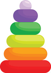 Classic children's toy with colorful rings stacked in order of size, providing entertainment and promoting early learning