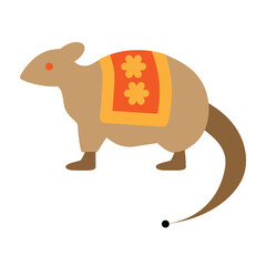 Ganesha's Mouse Vector Flat Icon Design