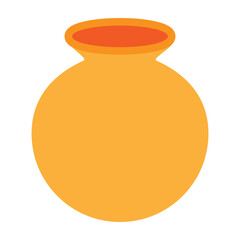 Earthen Pot Vector Flat Icon Design
