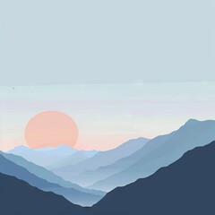 landscape with sun at dawn