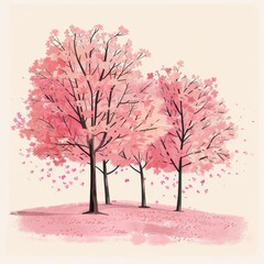 Obraz premium cherry blossom trees in full bloom