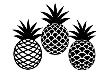 Fototapeta premium Pineapple fruit covered with leaves on a white background