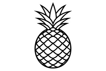 Fototapeta premium Pineapple fruit covered with leaves on a white background