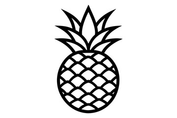 Obraz premium Pineapple fruit covered with leaves on a white background