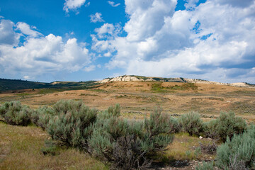 Dynamic Lake, a stunning landscape feature in Fossil Butte National Monument, Wyoming, showcases the geological splendor and natural beauty of the National Park Service offerings.
