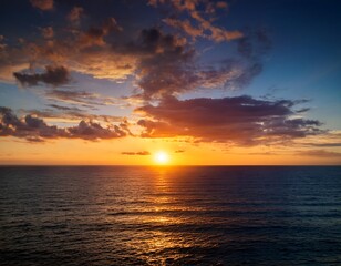 Obraz premium sunset ocean glowing serene ocean sunset