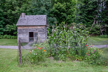 The Tonawanda Seneca Nation's log house built in the 1790's resides in Cooperstoon in upstate New York