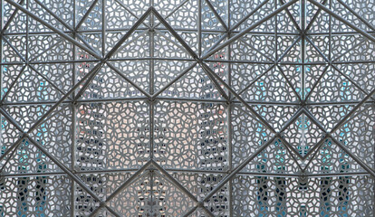 Display background with steel emblem on the background