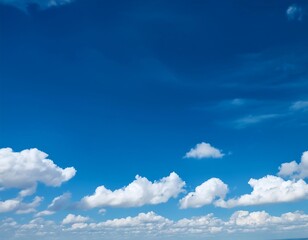 Obraz premium blue sky white clear blue sky dotted fluffy white clouds