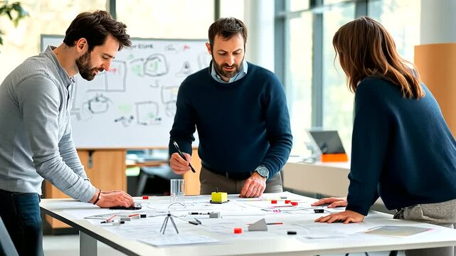 Engineers and designers collaborate on innovative tactile feedback technology for touchscreens.