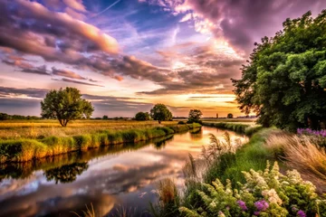 summer landscape with very beautiful clouds