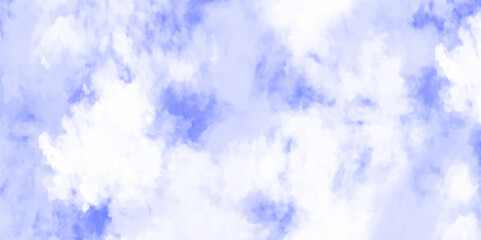 Brush-painted blurred and grainy paint aquarelle Abstract light sky blue watercolor background, Beautiful sky texture view of white clouds in the blue sky.