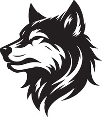 Wolf silhouette vector style with White Background

