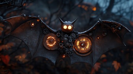 Fototapeta premium Steampunk Mechanical Bat