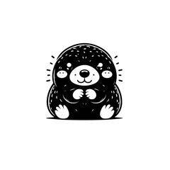 Creative and Whimsical Mole Line Drawing Doodle Art with Fine Detail and Minimalistic Style, Great for Home Decor, Graphic Design, and Art Prints