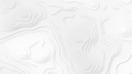 Abstract wavy line 3d paper cut white background, Seamless pattern with lines Topographic map.