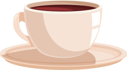 Full cup of coffee sits steaming on a matching saucer, ready to be enjoyed