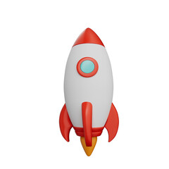 rocket cartoon 3D icon