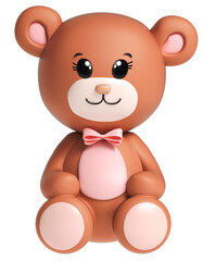 Cute Character 3D Teddy Bear Cartoon