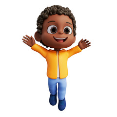 Menino Feliz 3D Cartoon dia das crianças