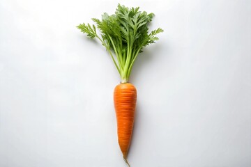 Cenital view carrot on white background
