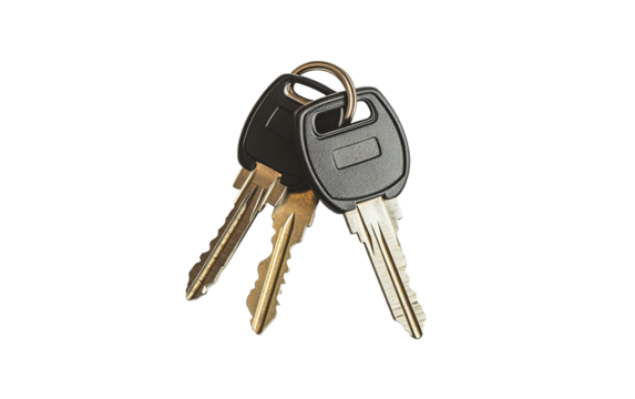 Car keys isolated on white or transparent background
